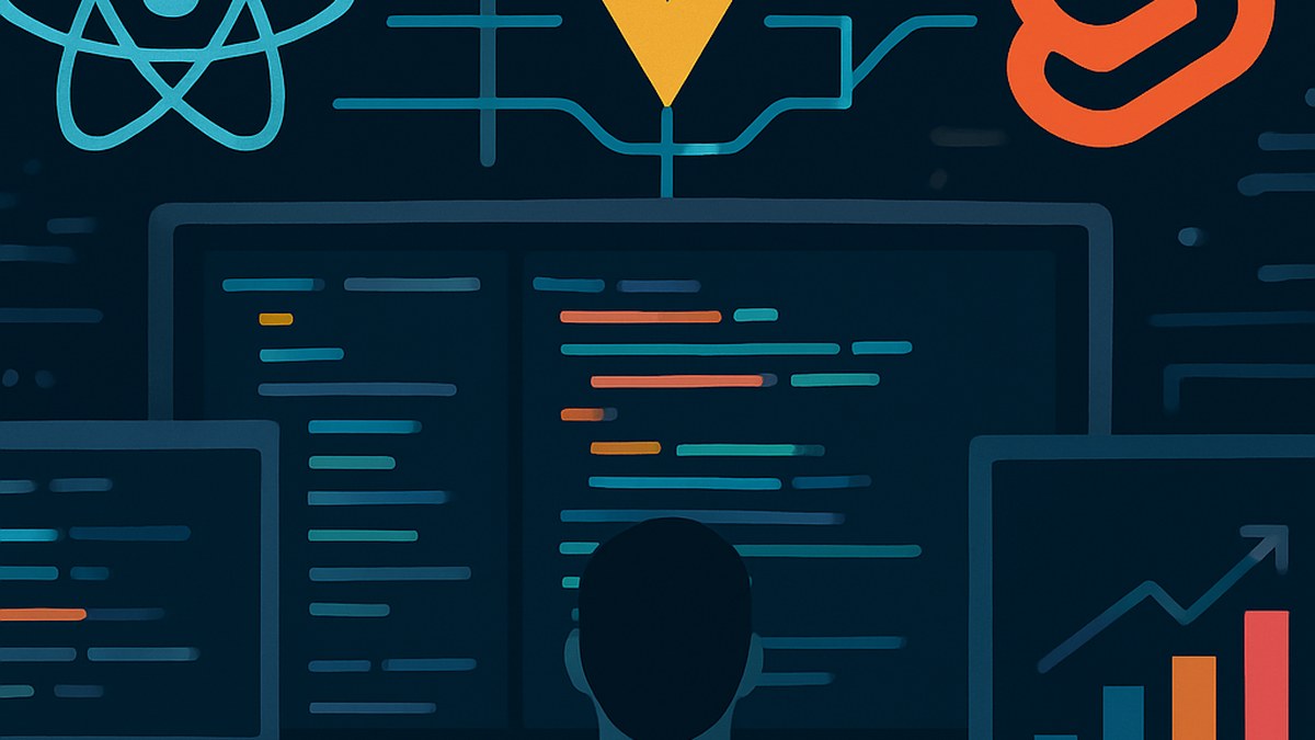 JavaScript Frameworks 2026: React Dominates, Vue Gains, Svelte Innovates with Runes — illustration