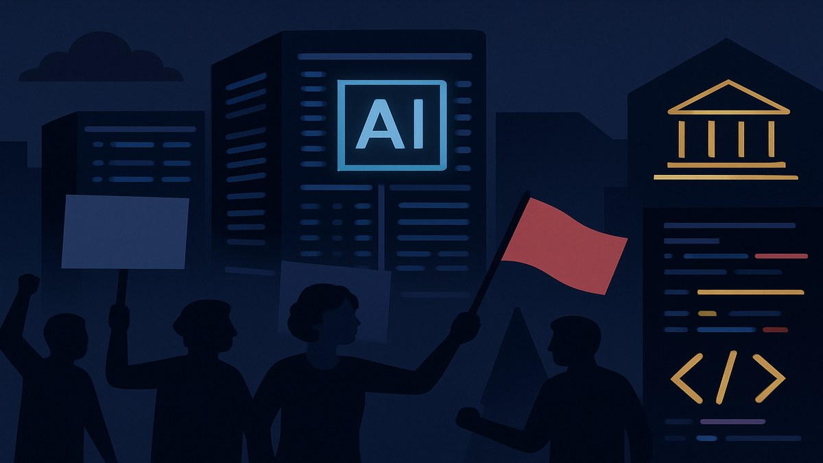 Public Backlash Against AI Data Centers Grows Amid Moratoriums and Protests — illustration