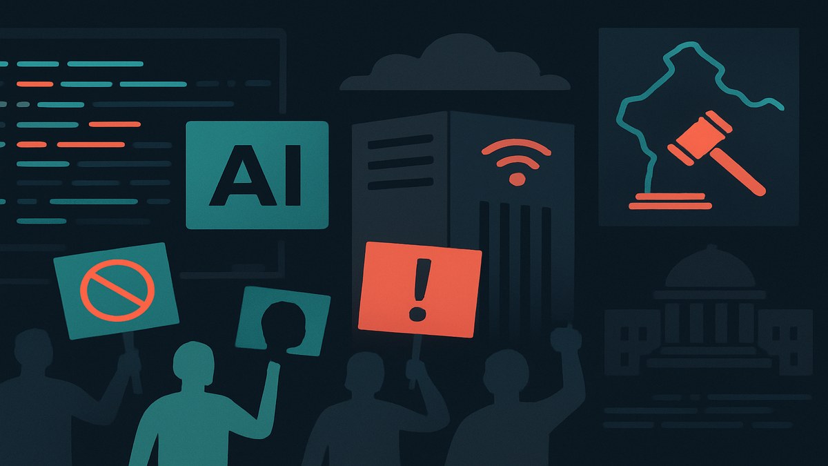 Public Backlash Against AI Data Centers Grows Amid Moratoriums and Protests — illustration